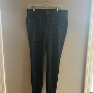 Wit & Wisdom Black Plaid Stretchy Skinny Jeans Jeggings Size 10